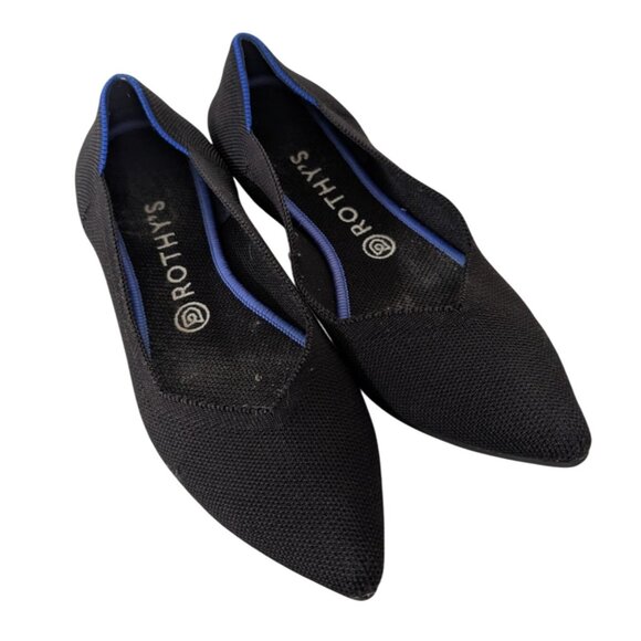 Rothy's Shoes - Rothys The Point Ballet Flats Womens Size 9 Black Knit Slip On Shoes